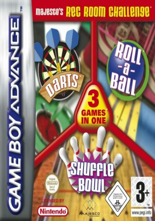 3 In 1 - Darts Roll A Ball Shuffle Bowl GBA game thumb