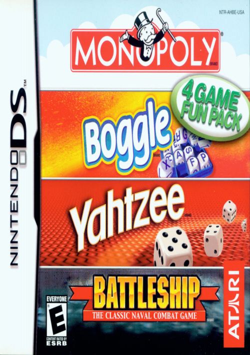 4 Game Fun Pack - Monopoly + Boggle + Yahtzee + Battleship game thumb