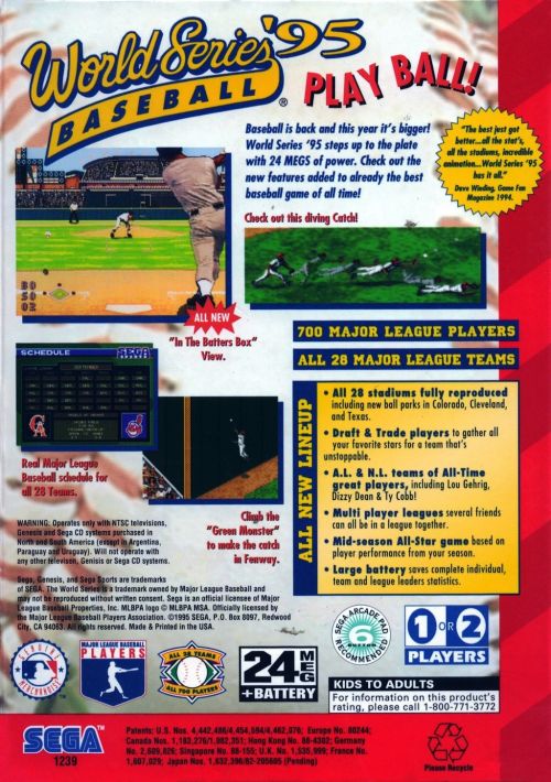 World Series Baseball 95 game thumb