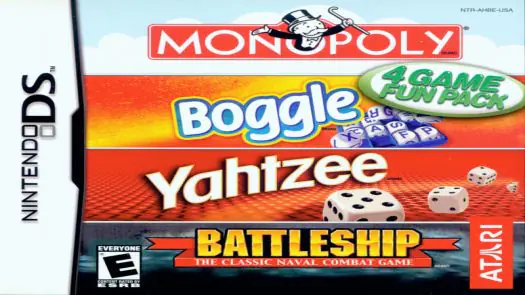 4 Game Fun Pack - Monopoly + Boggle + Yahtzee + Battleship game