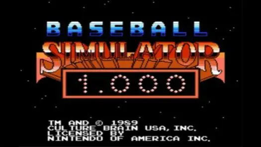 Baseball Simulator 1.000 game