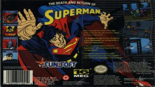 Death And Return Of Superman, The game